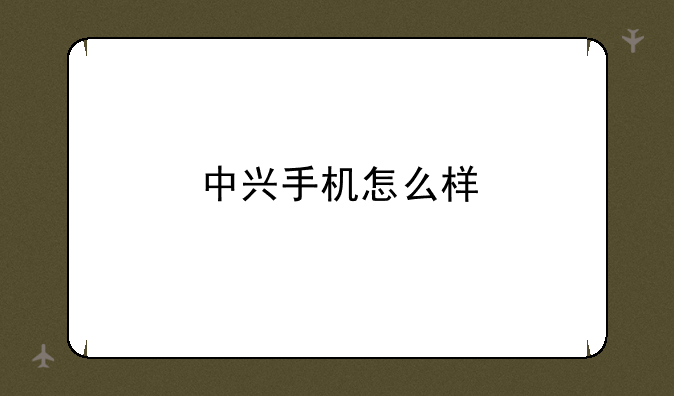 中兴手机怎么样