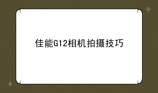 佳能G12相机拍摄技巧-画质