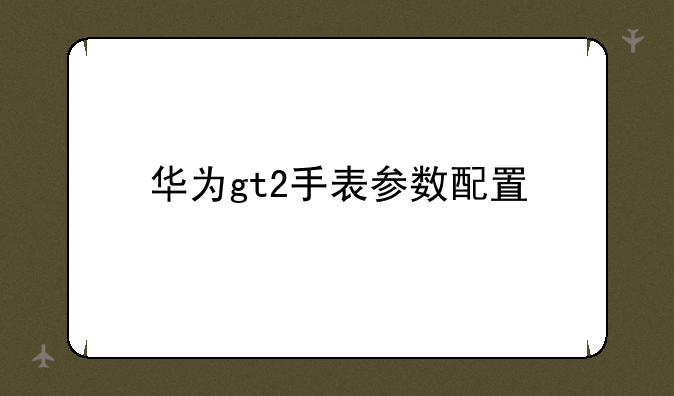 华为gt2手表参数配置