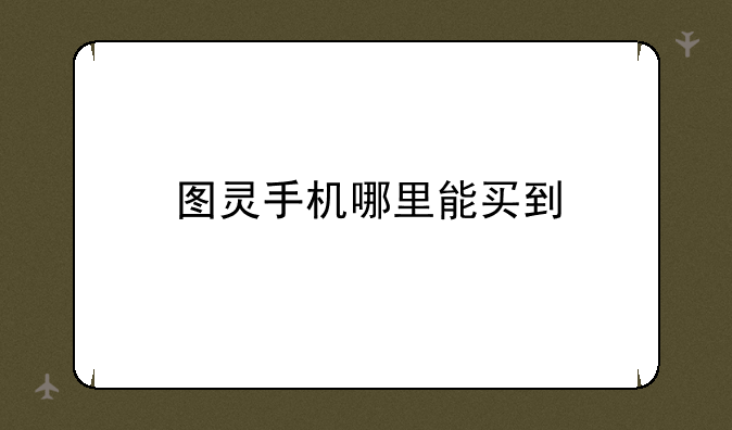图灵手机哪里能买到