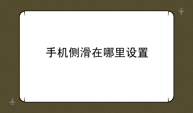 手机侧滑在哪里设置