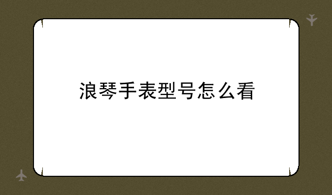 浪琴手表型号怎么看—求