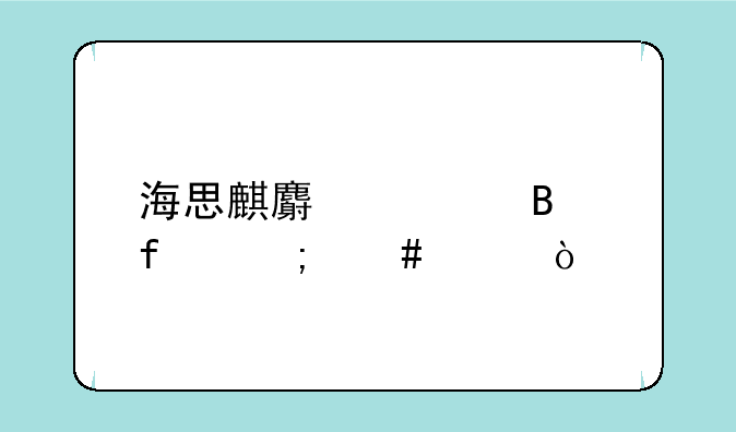 海思麒麟处理器怎么样？