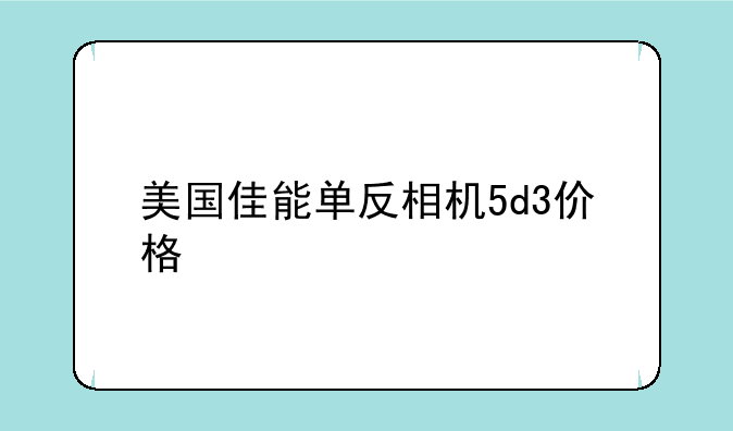 美国佳能单反相机5d3价格