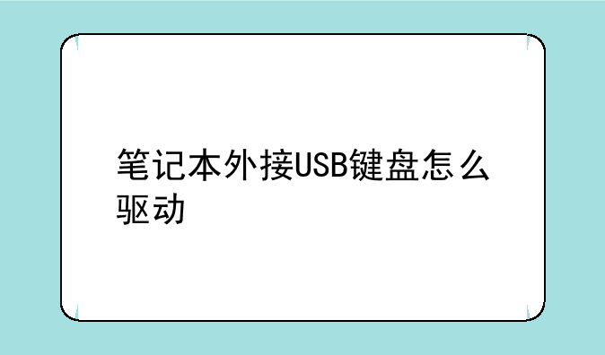笔记本外接USB键盘怎么驱动