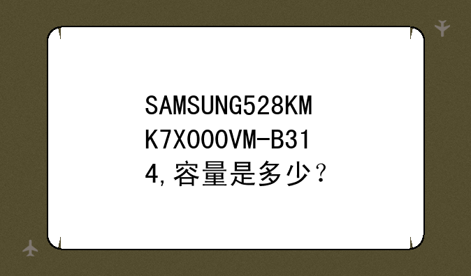 SAMSUNG528KMK7X000VM-B314,容量是