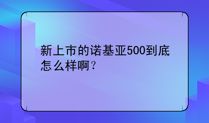 新上市的诺基亚500到底怎