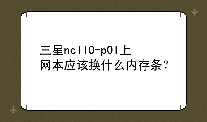三星nc110-p01上网本应该换什么内存条？