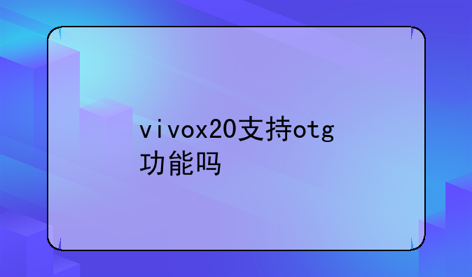 vivox20支持otg功能吗