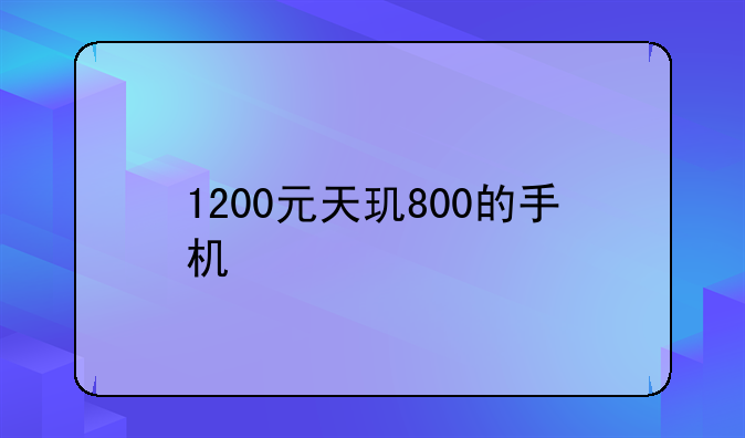 1200元天玑800的手机