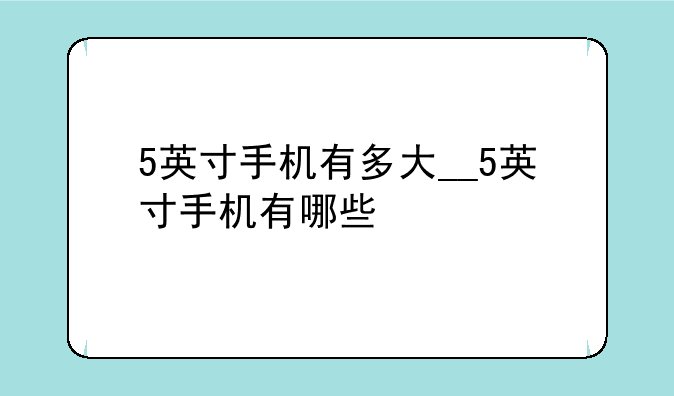 5英寸手机有多大__5英寸手机有哪些