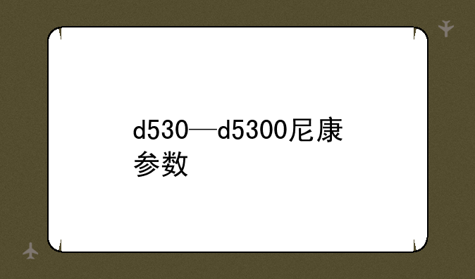 d530—d5300尼康参数