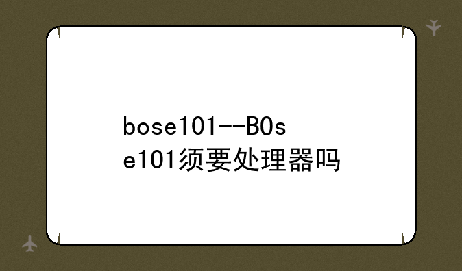bose101--BOse101须要处理器吗