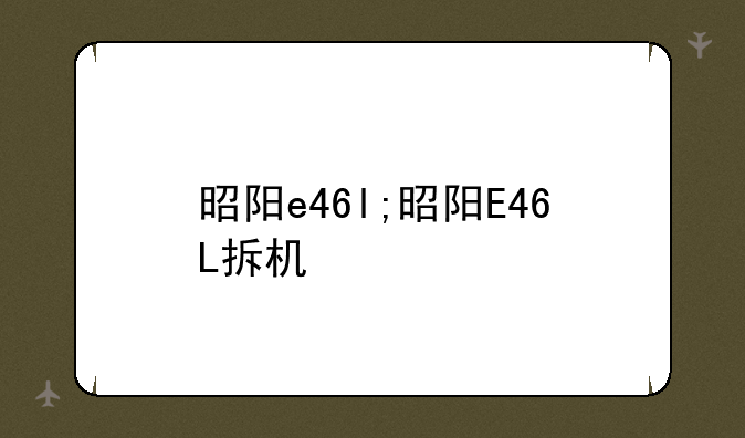 昭阳e46l;昭阳E46L拆机