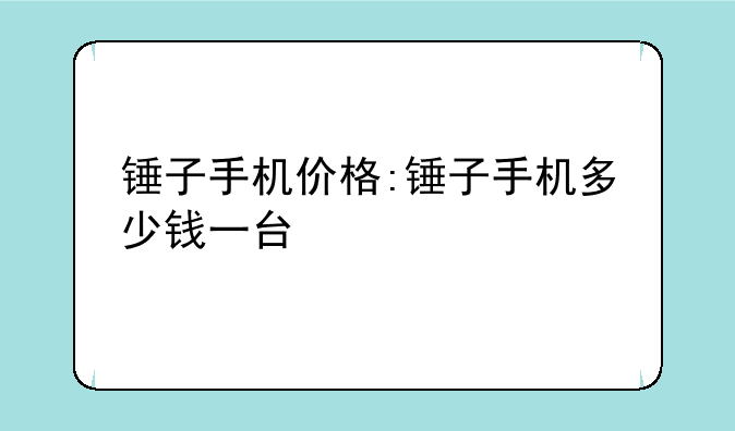 锤子手机价格:锤子手机多