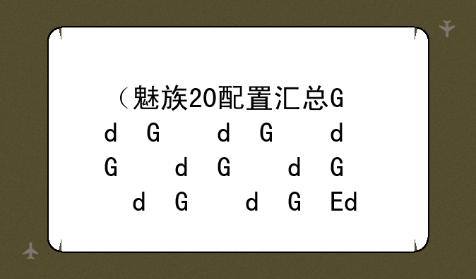 （魅族20配置汇总）魅族