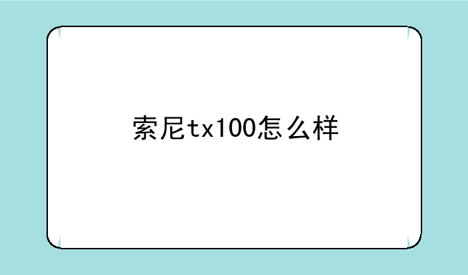 索尼tx100怎么样