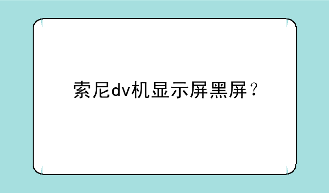 索尼dv机显示屏黑屏？