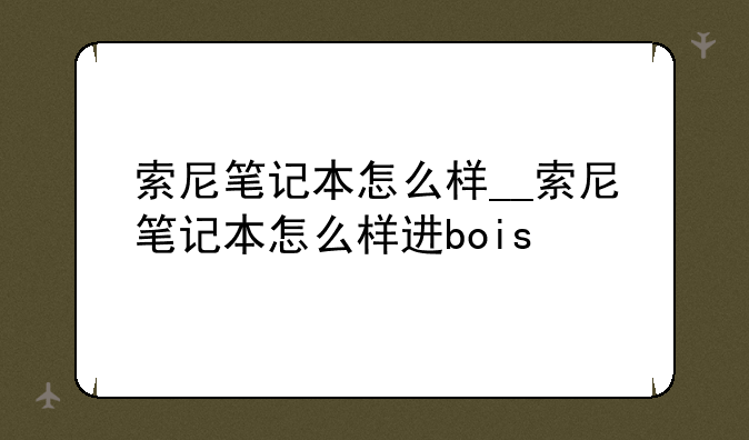 索尼笔记本怎么样__索尼笔记本怎么样进bois