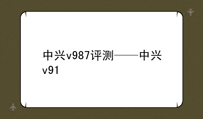 中兴v987评测——中兴v91