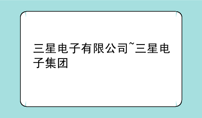 三星电子有限公司~三星电子集团