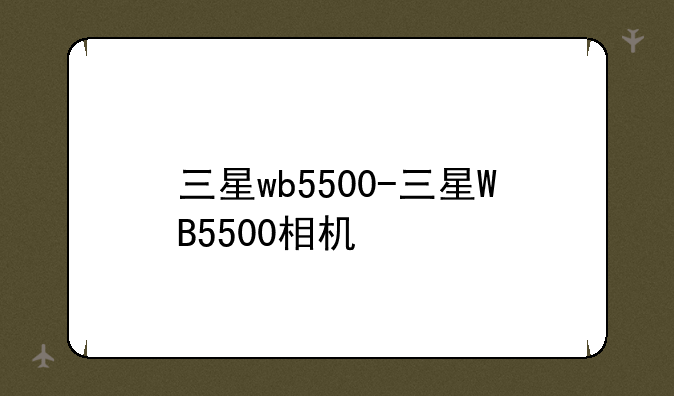 三星wb5500-三星WB5500相机