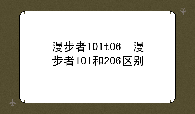 漫步者101t06__漫步者101和206区别