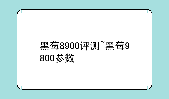 黑莓8900评测~黑莓9800参数
