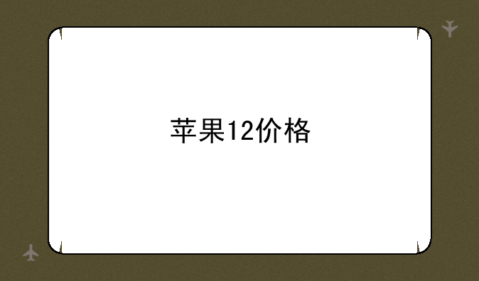 苹果12价格