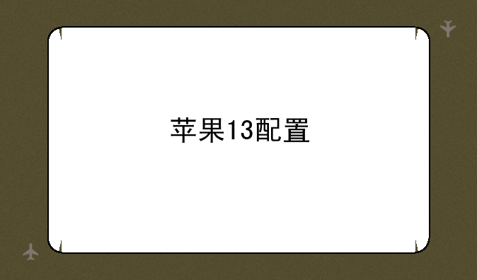 苹果13配置