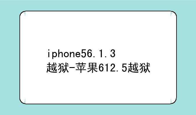 iphone56.1.3越狱-苹果612.5越